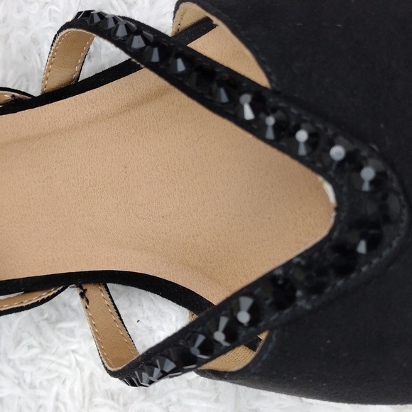 Torrid Black Fabric Embellished V-Strap Pointed Toe Slip On Flat Loafer… - Picture 12 of 14